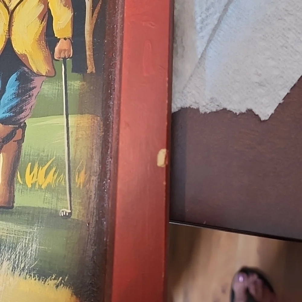 VINTAGE MAN GOLFER OPEN CLOCK